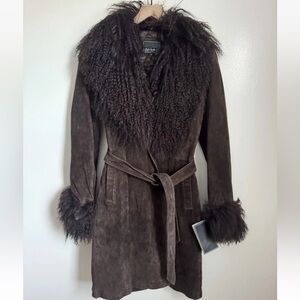 NWT RARE vintage Adler Mongolian Penny Lane Chocolate Brown Coat M
